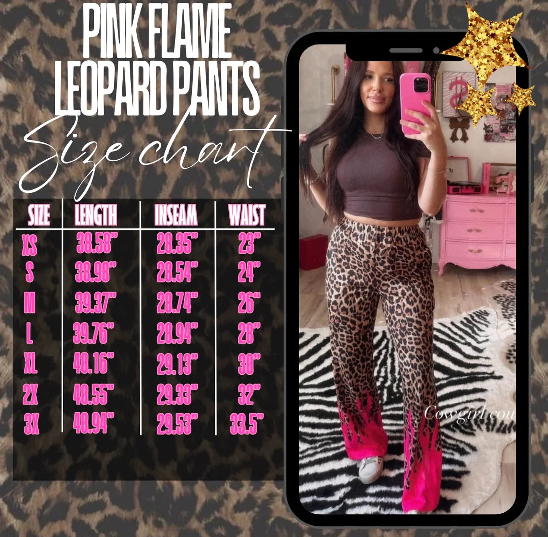 original Pink flame leopard pants preorder